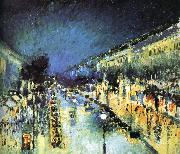 Camille Pissarro Montmartre Street Night Spain oil painting reproduction